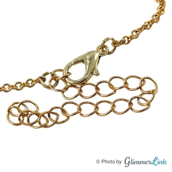 Toni Mother of Pearl Gold Tone Round Hammered Pendant Chain Necklace - Picture 9 of 12